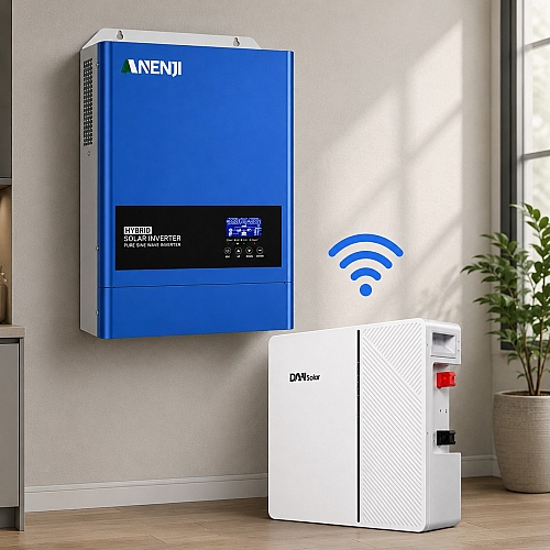 6.2 кВт LiFePO4 Комплект інвертор Anenji з Wi-Fi+ акумулятор DAH Solar 51.2V 100Ah, BMS, Bluetooth для резервного живлення